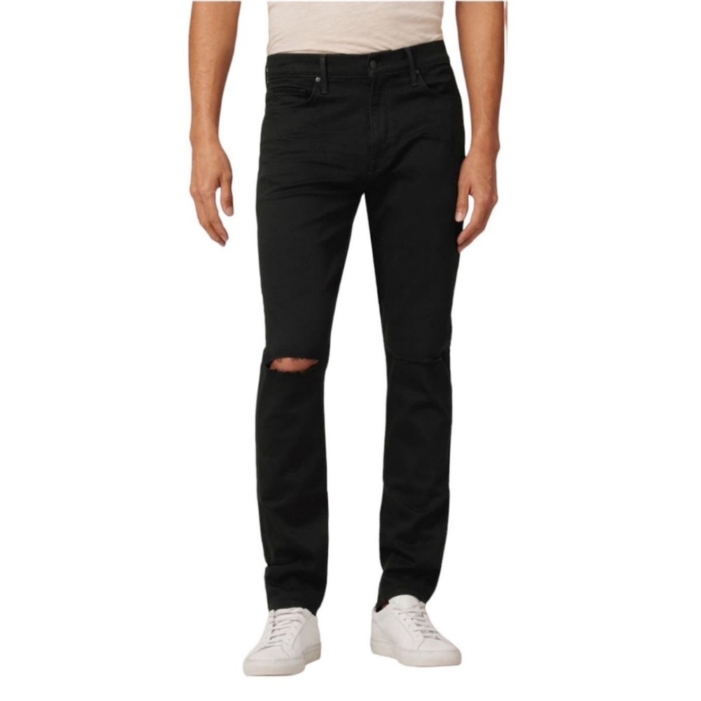 Joe's Jeans Mens Black Dean Both Knees Ripped Slim Fit Tapered‎ Jeans size 30